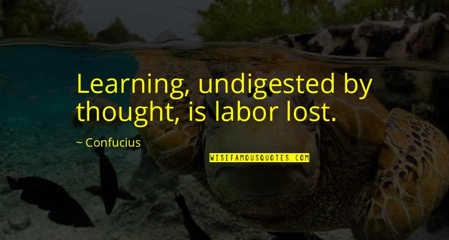 I Thought I Lost You Quotes By Confucius: Learning, undigested by thought, is labor lost.