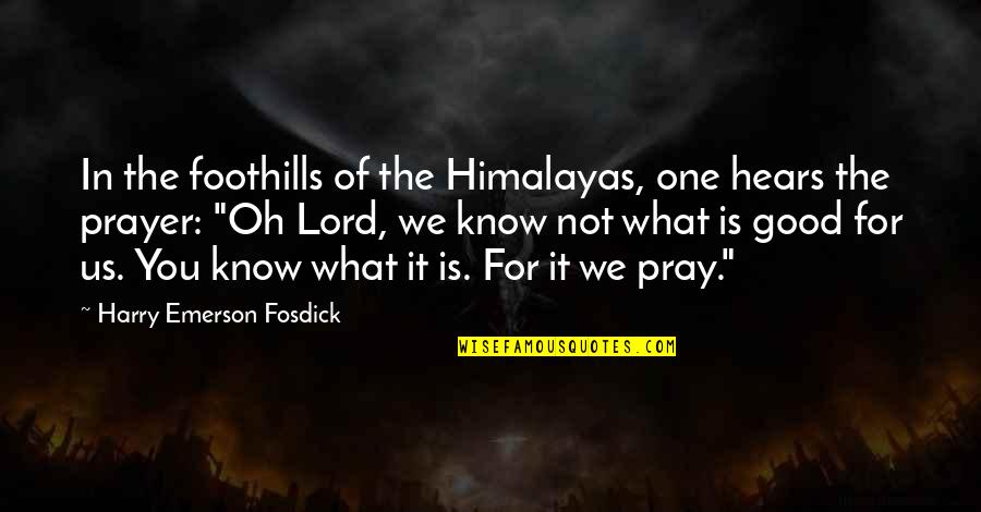 I Thought We Were A Team Quotes By Harry Emerson Fosdick: In the foothills of the Himalayas, one hears