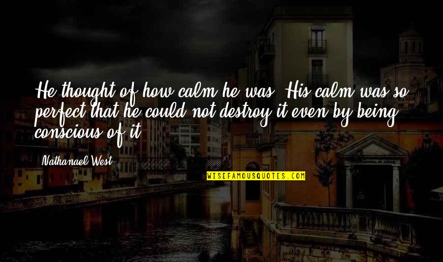 I Thought You Were Perfect Quotes By Nathanael West: He thought of how calm he was. His