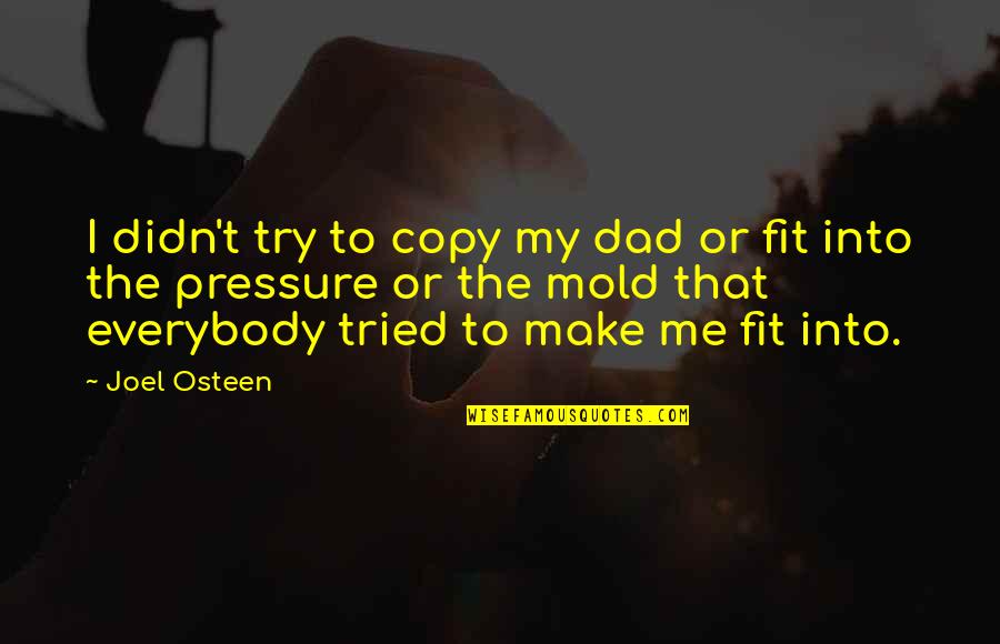 I Tried But You Didn't Quotes By Joel Osteen: I didn't try to copy my dad or