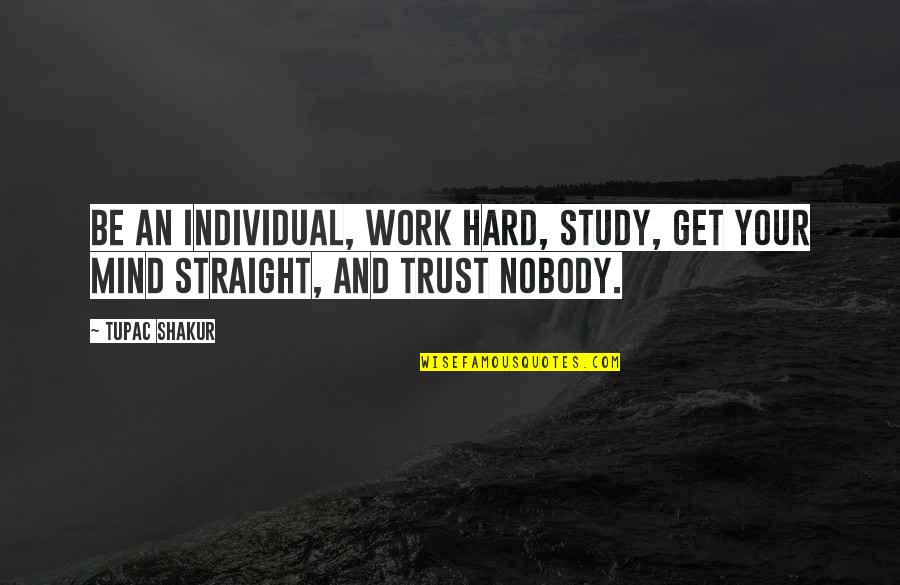 I Trust Nobody Quotes By Tupac Shakur: Be an individual, work hard, study, get your