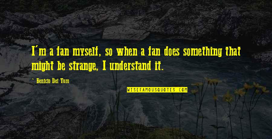 I Understand Myself Quotes By Benicio Del Toro: I'm a fan myself, so when a fan