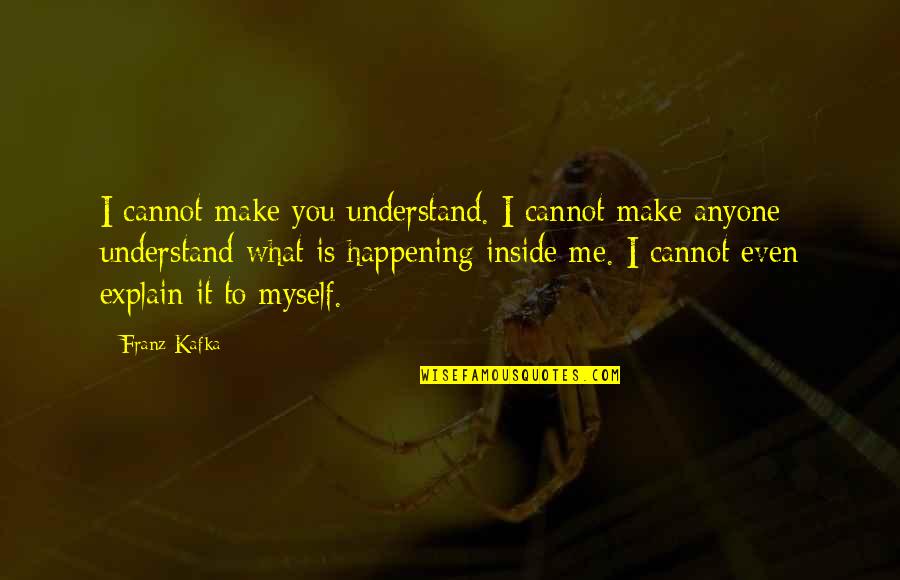 I Understand Myself Quotes By Franz Kafka: I cannot make you understand. I cannot make