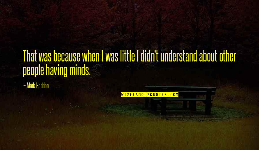 I Understand Quotes By Mark Haddon: That was because when I was little I