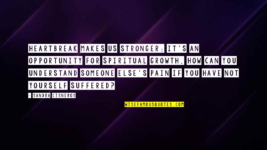 I Understand Your Pain Quotes By Sandra Cisneros: Heartbreak makes us stronger; it's an opportunity for