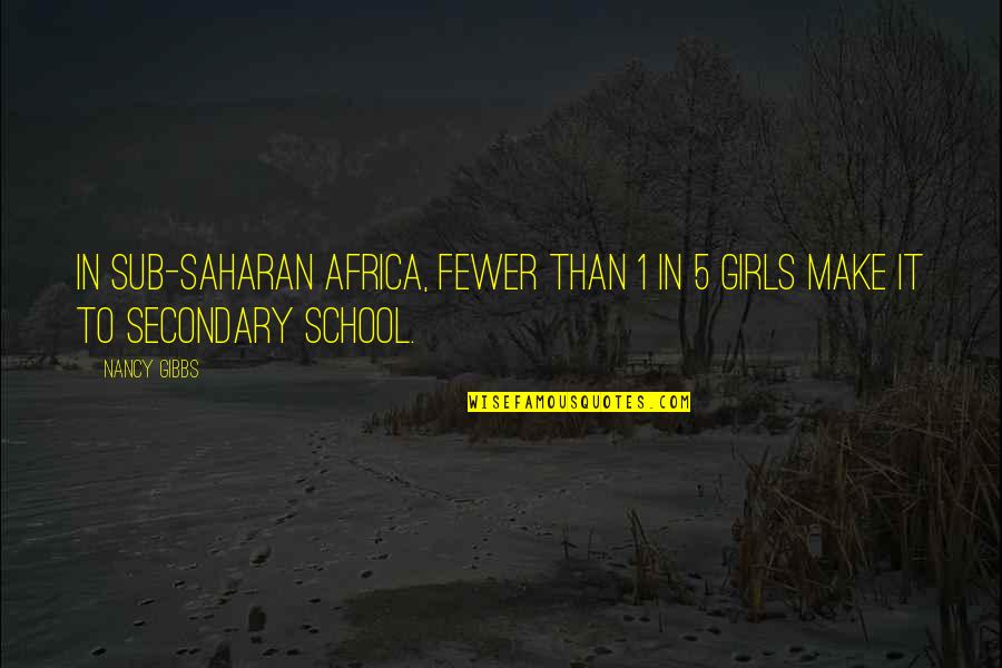 I Used To Think The Worst Thing In Life Quote Quotes By Nancy Gibbs: In sub-Saharan Africa, fewer than 1 in 5