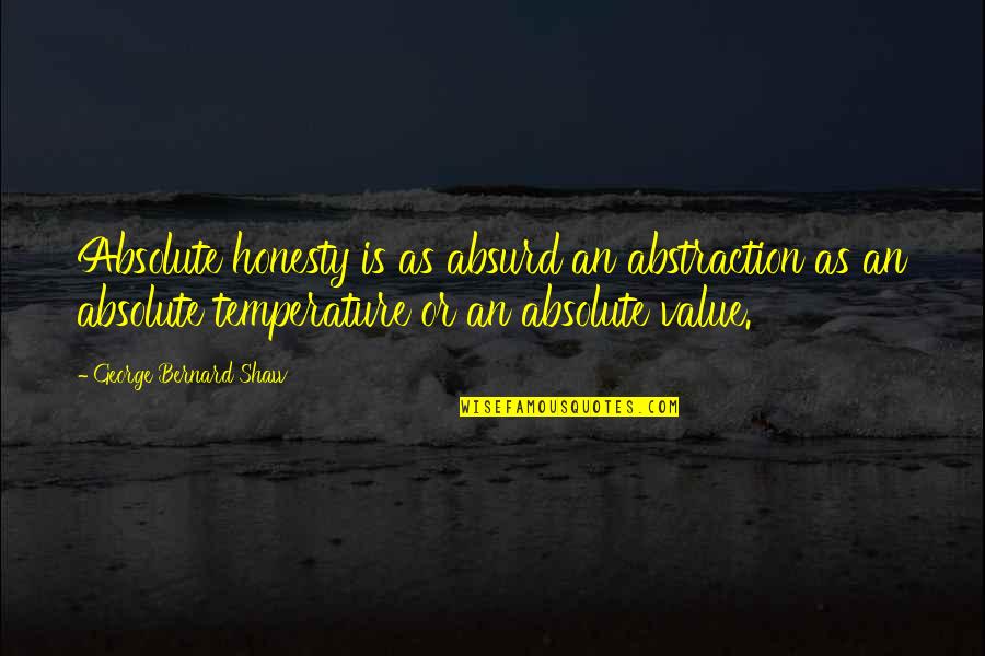 I Value Honesty Quotes By George Bernard Shaw: Absolute honesty is as absurd an abstraction as