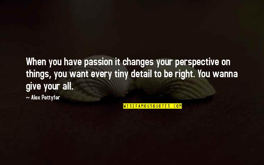 I Wanna Give Up On You Quotes By Alex Pettyfer: When you have passion it changes your perspective