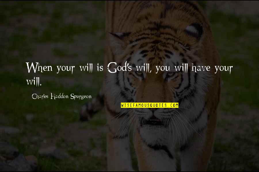 I Wanna Go Home Quotes By Charles Haddon Spurgeon: When your will is God's will, you will