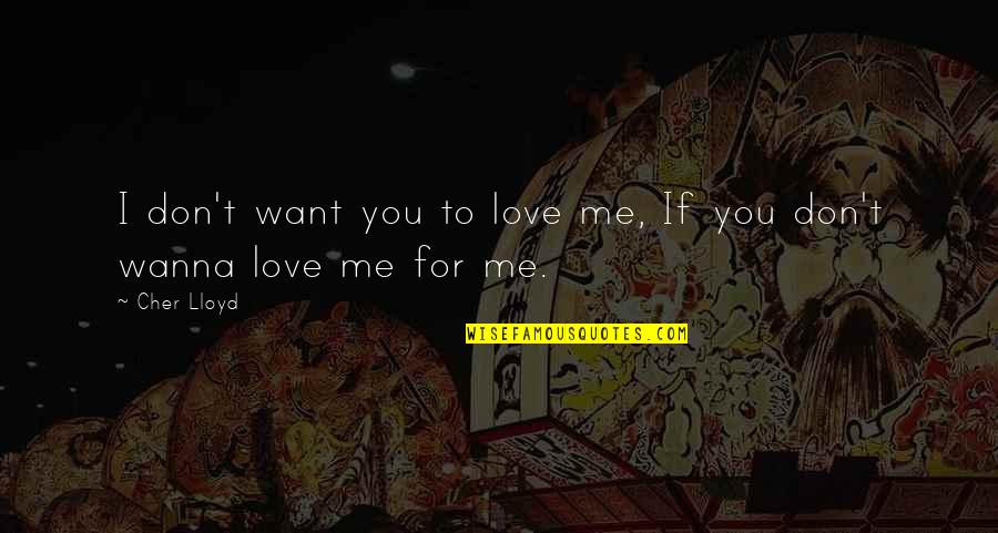 I Wanna Love Quotes By Cher Lloyd: I don't want you to love me, If