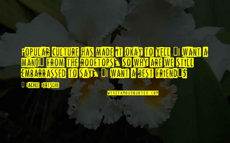 I Want A Friend Quotes By Rachel Bertsche: Popular culture has made it okay to yell