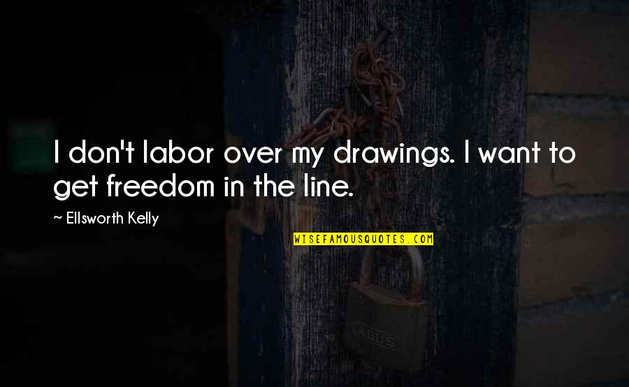 I Want Freedom Quotes By Ellsworth Kelly: I don't labor over my drawings. I want I Want Freedom Quotes By Ellsworth Kelly: I don't labor over my drawings. I want