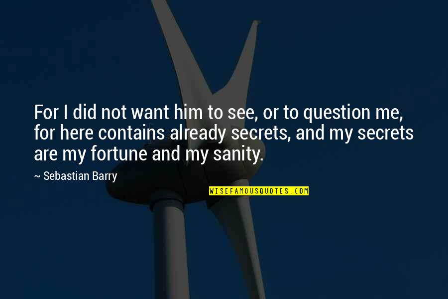 I Want Him Here Quotes By Sebastian Barry: For I did not want him to see,