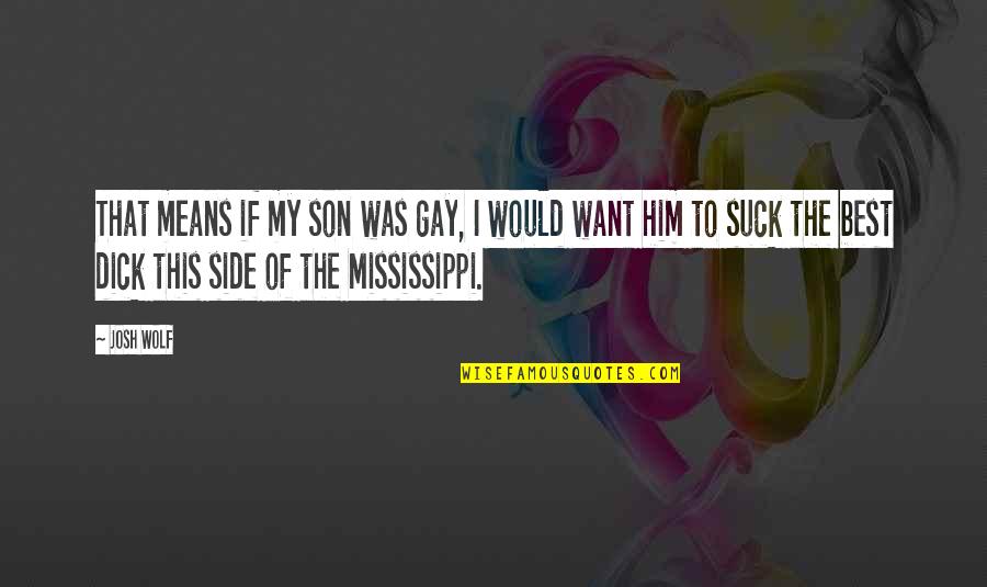 I Want Him Quotes By Josh Wolf: That means if my son was gay, I