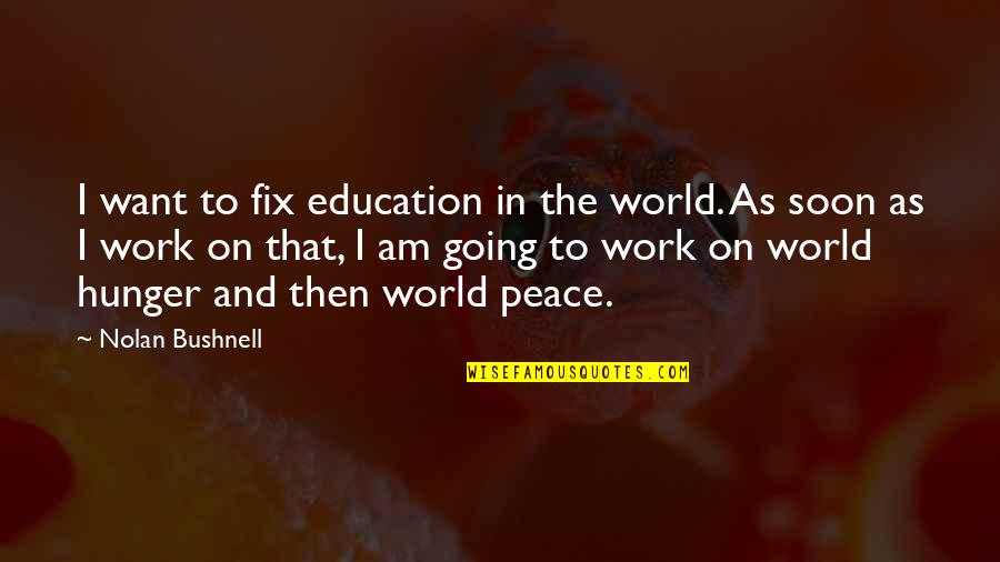 I Want Peace Quotes By Nolan Bushnell: I want to fix education in the world.
