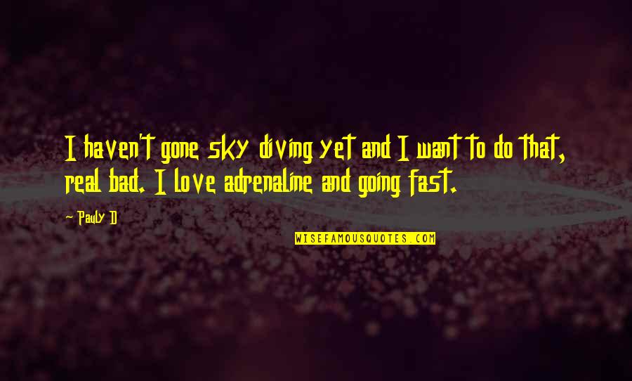 I Want Real Love Quotes By Pauly D: I haven't gone sky diving yet and I