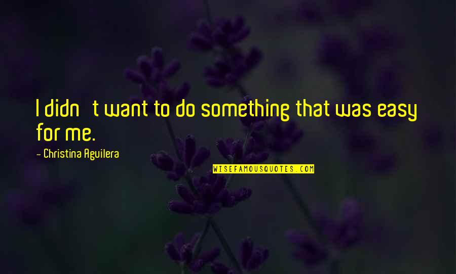 I Want Something Quotes By Christina Aguilera: I didn't want to do something that was