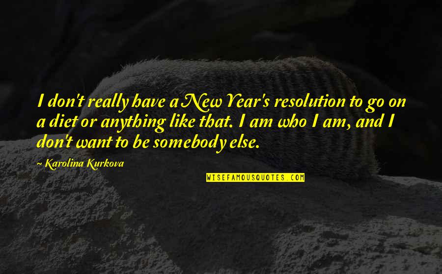 I Want To Be Somebody Quotes By Karolina Kurkova: I don't really have a New Year's resolution