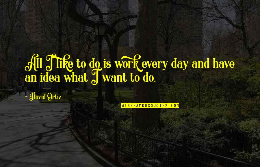 I Want To Be There For You Quotes By David Ortiz: All I like to do is work every