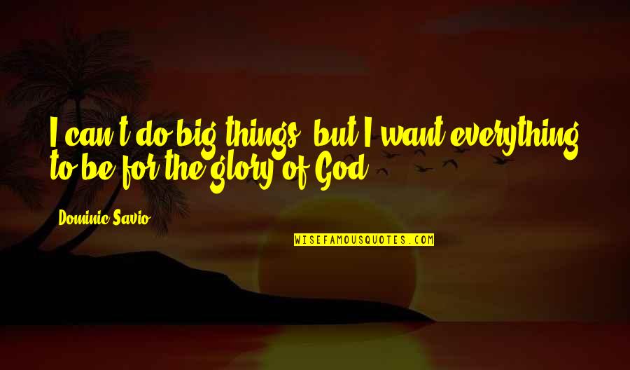 I Want To Do Everything Quotes By Dominic Savio: I can't do big things, but I want