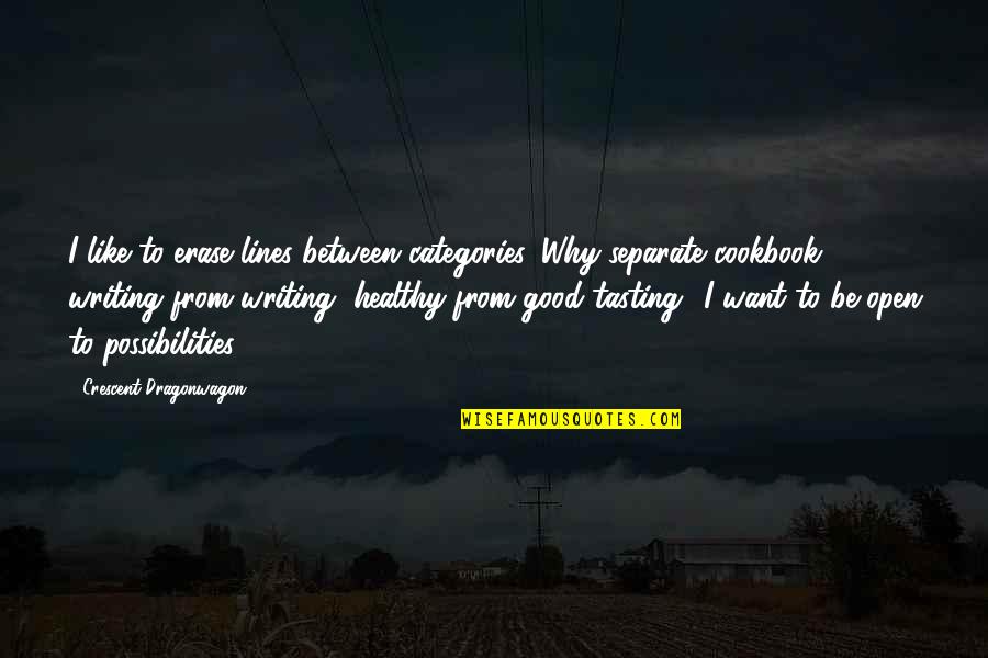 I Want To Erase You Quotes By Crescent Dragonwagon: I like to erase lines between categories. Why