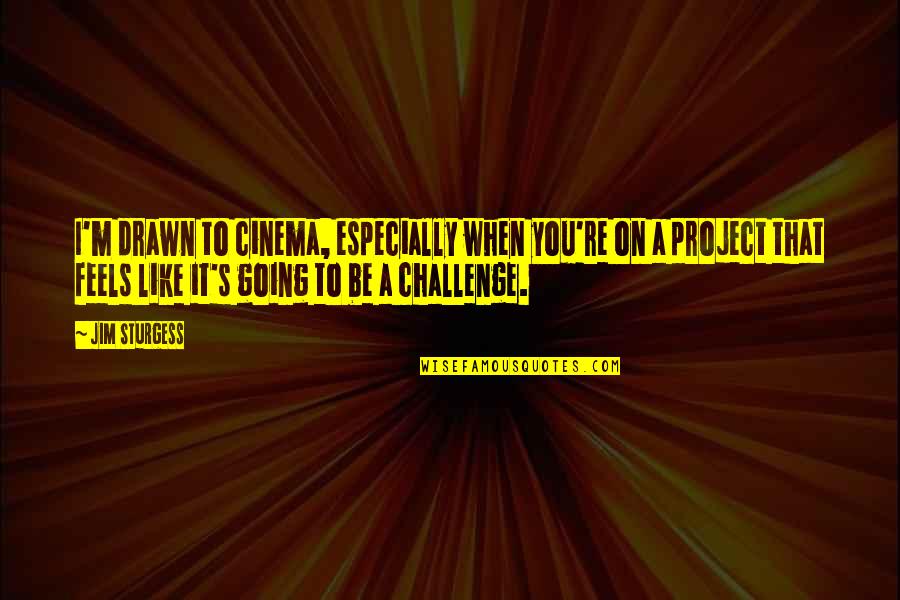 I Want To Hear You Moan Quotes By Jim Sturgess: I'm drawn to cinema, especially when you're on