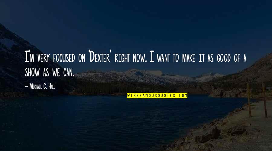 I Want To Make It Right Quotes By Michael C. Hall: I'm very focused on 'Dexter' right now. I