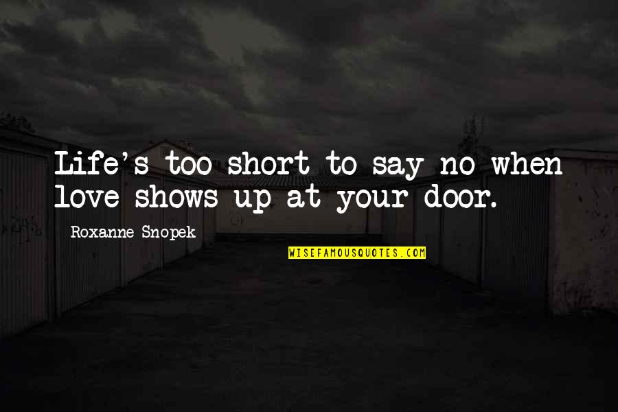 I Want To Marry You Because Quotes By Roxanne Snopek: Life's too short to say no when love