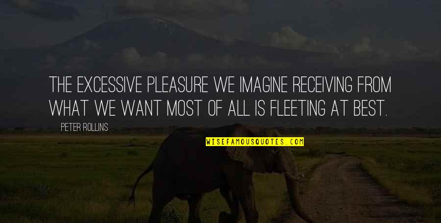 I Want To Pleasure You Quotes By Peter Rollins: The excessive pleasure we imagine receiving from what I Want To Pleasure You Quotes By Peter Rollins: The excessive pleasure we imagine receiving from what