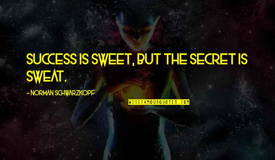 I Want To Publish My Own Quotes By Norman Schwarzkopf: Success is sweet, but the secret is sweat.