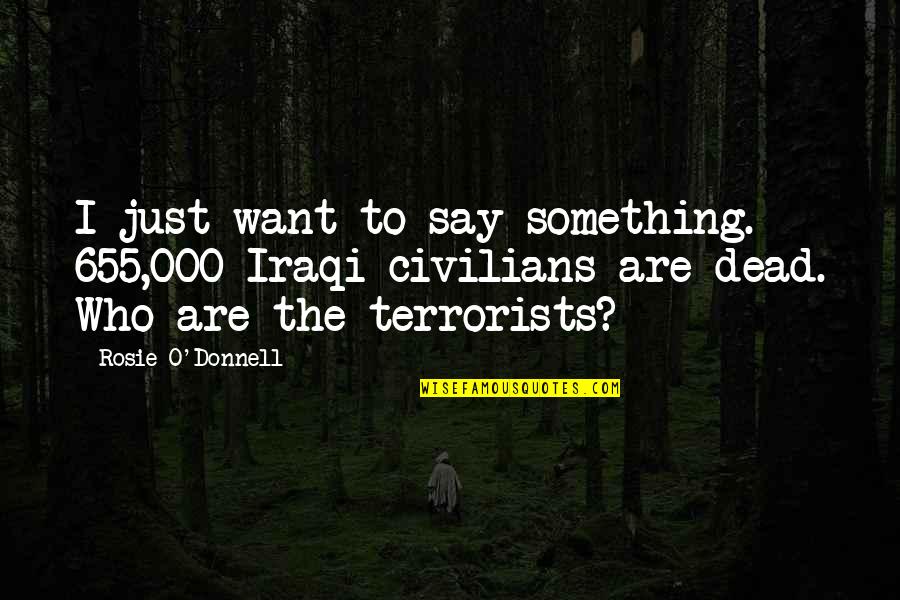 I Want To Say Something Quotes By Rosie O'Donnell: I just want to say something. 655,000 Iraqi