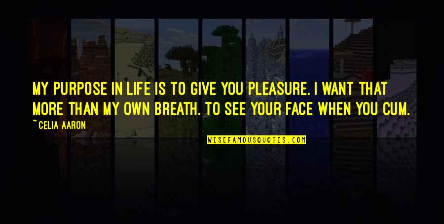 I Want To See You More Than Quotes By Celia Aaron: My purpose in life is to give you