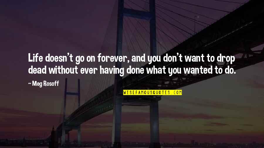 I Want U In My Life Forever Quotes By Meg Rosoff: Life doesn't go on forever, and you don't