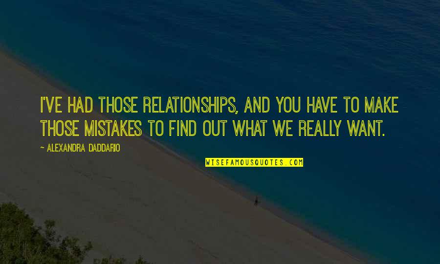 I Want What We Had Quotes By Alexandra Daddario: I've had those relationships, and you have to