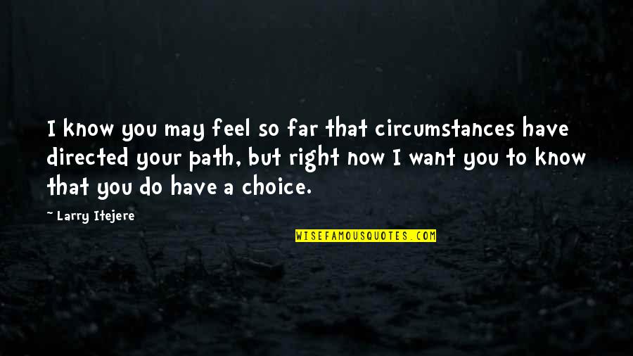 I Want You But Quotes By Larry Itejere: I know you may feel so far that