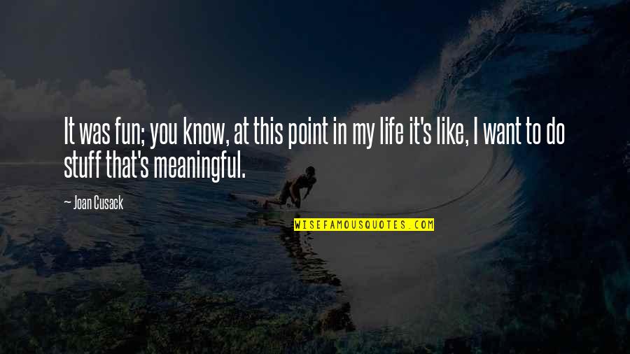 I Want You Like Quotes By Joan Cusack: It was fun; you know, at this point