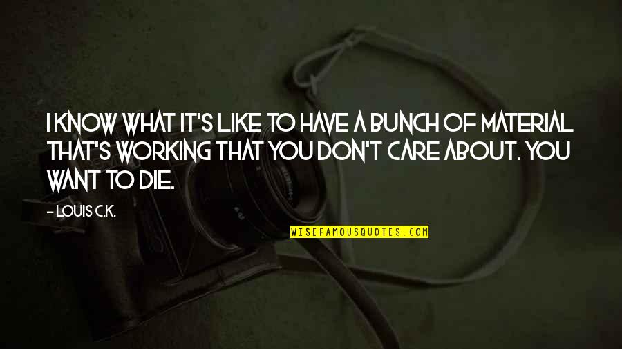 I Want You To Care Quotes By Louis C.K.: I know what it's like to have a I Want You To Care Quotes By Louis C.K.: I know what it's like to have a