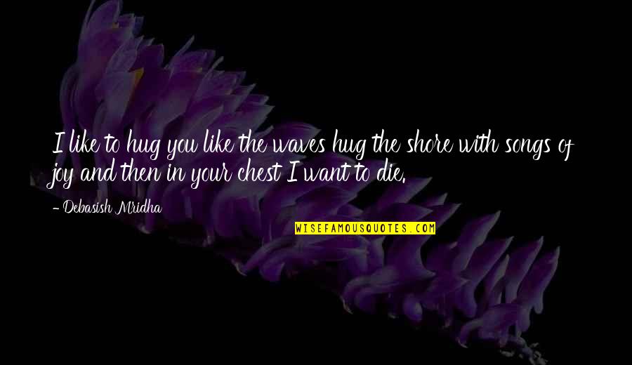 I Want You To Die Quotes By Debasish Mridha: I like to hug you like the waves