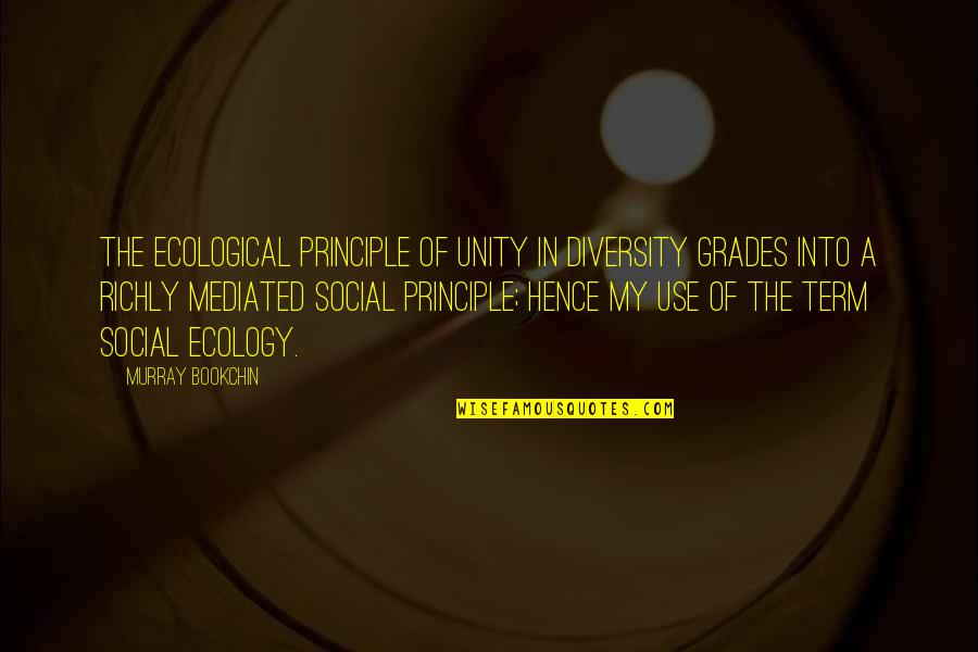 I Want You To Say You Love Me Quotes By Murray Bookchin: The ecological principle of unity in diversity grades
