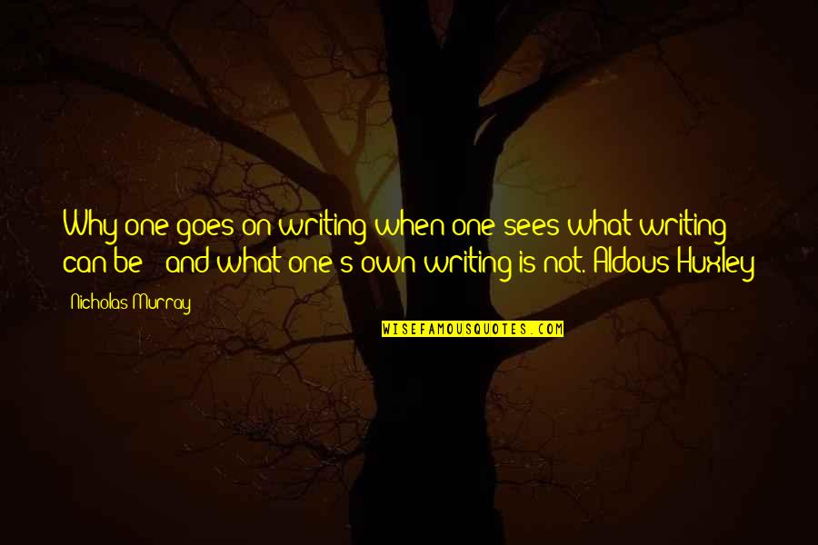 I Want You To Wake Up With A Smile Quotes By Nicholas Murray: Why one goes on writing when one sees I Want You To Wake Up With A Smile Quotes By Nicholas Murray: Why one goes on writing when one sees