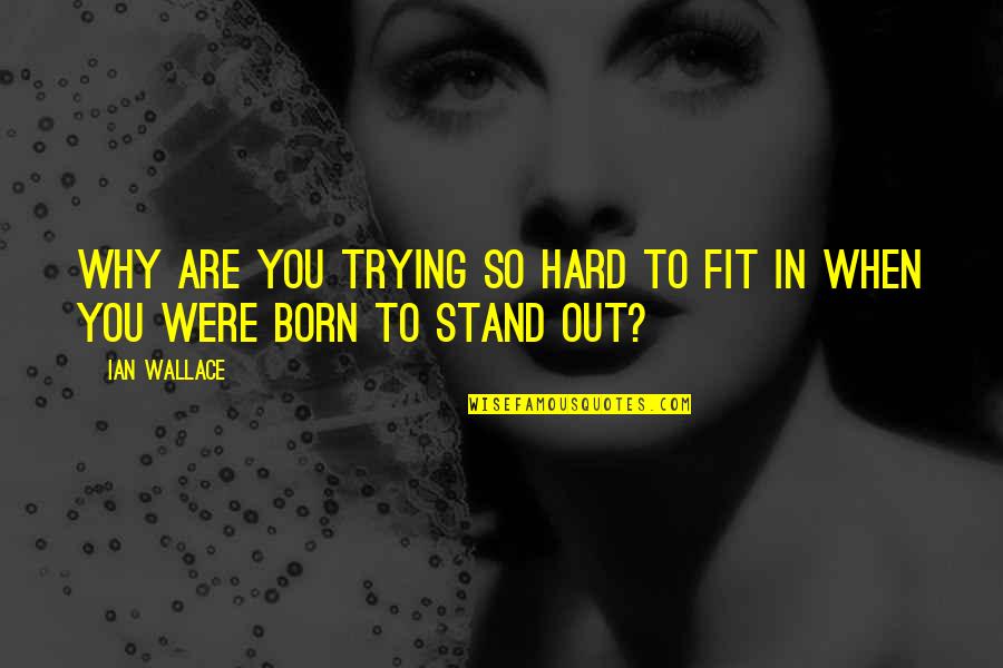 I Was Born To Stand Out Quotes By Ian Wallace: Why are you trying so hard to fit