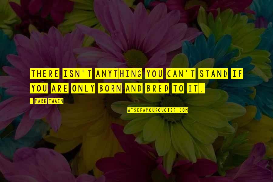 I Was Born To Stand Out Quotes By Mark Twain: There isn't anything you can't stand if you