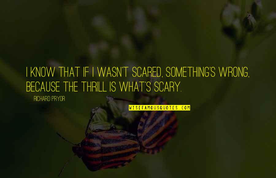 I Was Not Wrong Quotes By Richard Pryor: I know that if I wasn't scared, something's