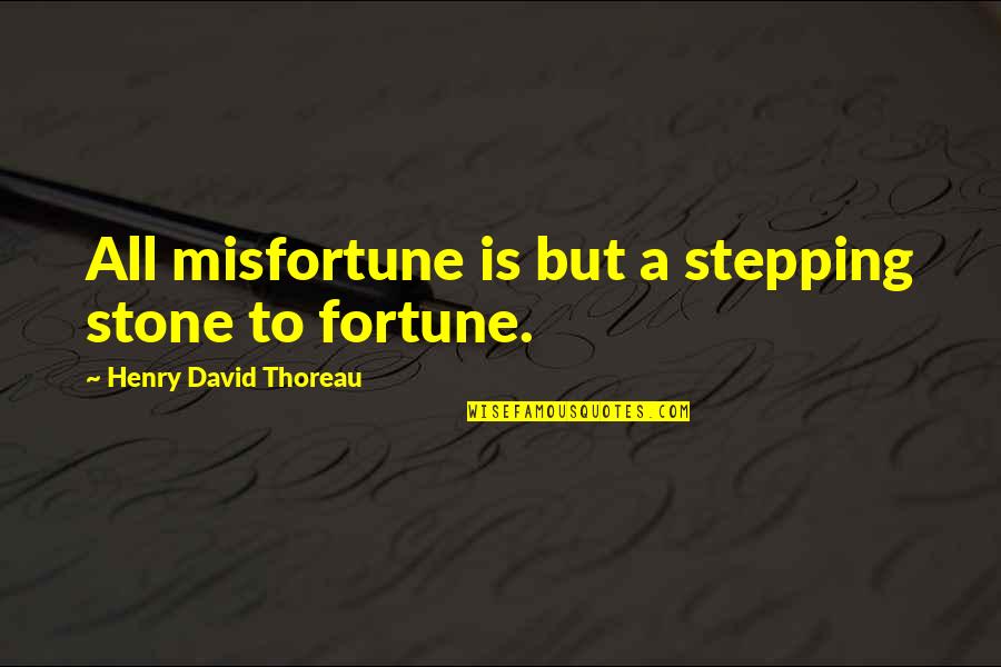 I Was Your Stepping Stone Quotes By Henry David Thoreau: All misfortune is but a stepping stone to