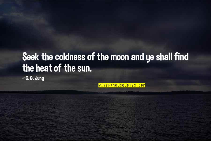 I Wasn't Expecting That Quotes By C. G. Jung: Seek the coldness of the moon and ye