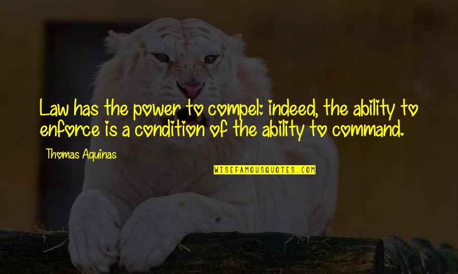 I Went Through Hell Quotes By Thomas Aquinas: Law has the power to compel: indeed, the