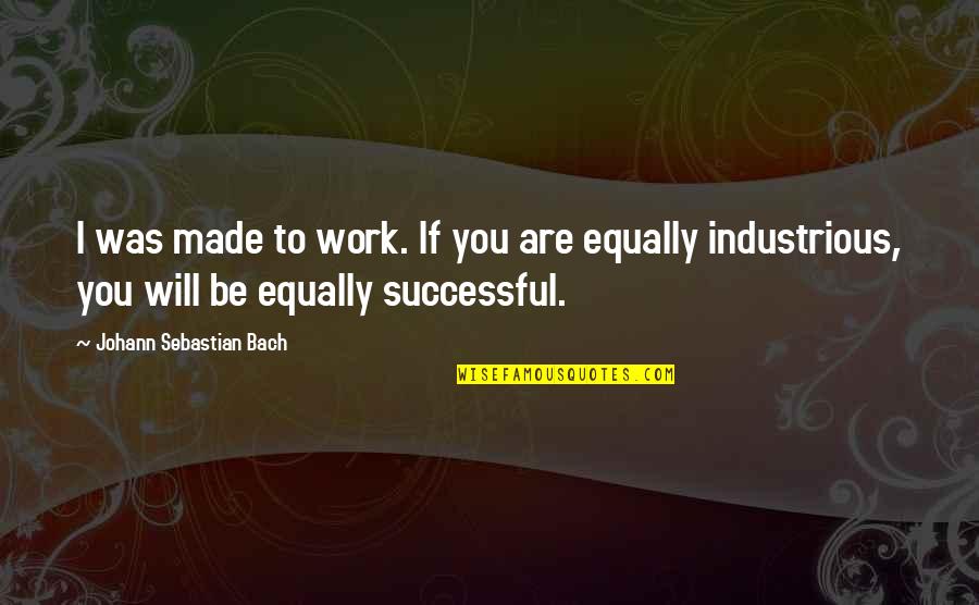 I Will Be Successful Quotes By Johann Sebastian Bach: I was made to work. If you are