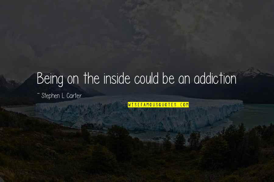 I Will Call You Squishy Quotes By Stephen L. Carter: Being on the inside could be an addiction
