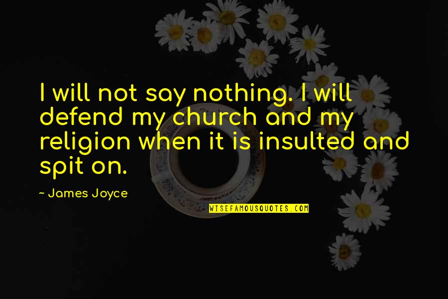 I Will Defend Quotes By James Joyce: I will not say nothing. I will defend