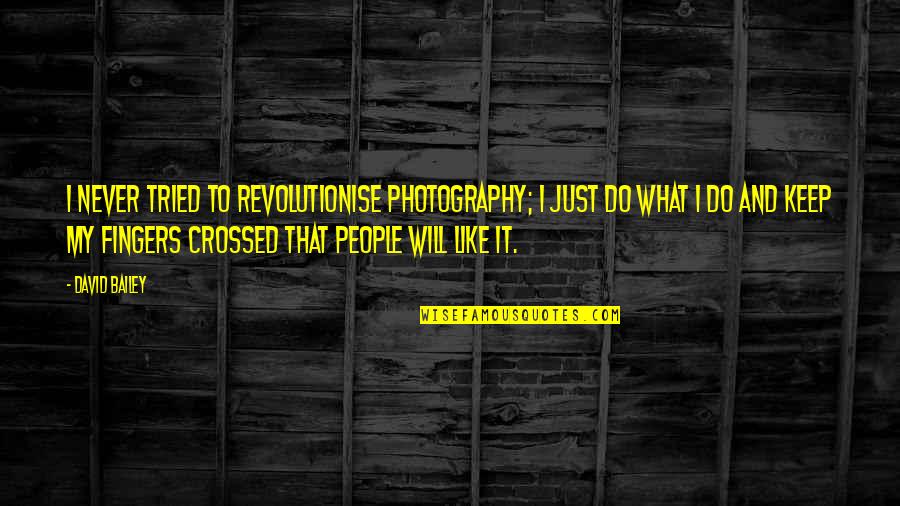 I Will Do It Quotes By David Bailey: I never tried to revolutionise photography; I just